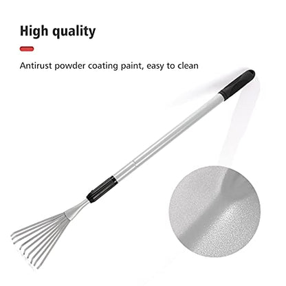Extendable Handle Shrub Rake for Clean Debris Lawn Shrub Bush and Flowers