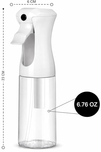 VIGOR PATH Continuous Mist Clear Spray Bottle 200ml Fine Mist for Hair - color: Clear - 6.7oz