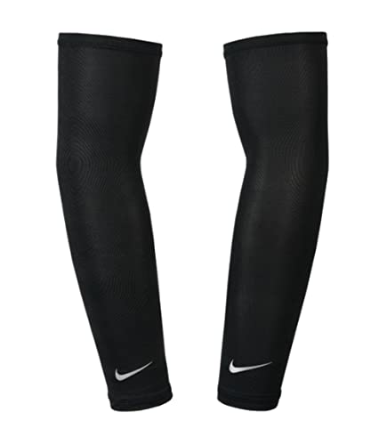 Nike Dri-Fit UV Solar Arm Sleeves - 1 Pair - Unisex - Adult - color: Black, size: Adult S/M