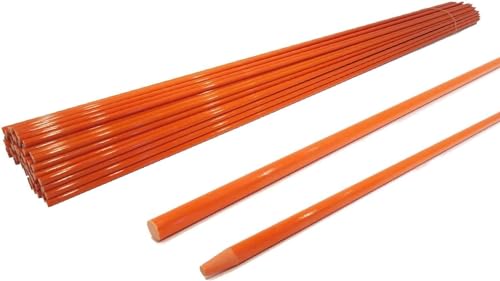 The ROP Shop (Pack of 20) 1/4" Orange Snow Poles Plain Markers, Heavy Duty Fiberglass Rod