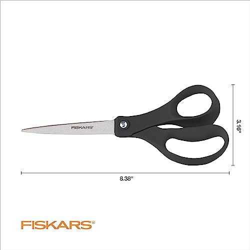 Fiskars 8" Everyday Stainless Steel All Purpose Scissors, Grey - style: 8" Everyday
