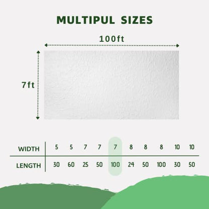 Plant Freeze Protection Cover, 7x100 FT Floating Row Cover - size: 7x100ft