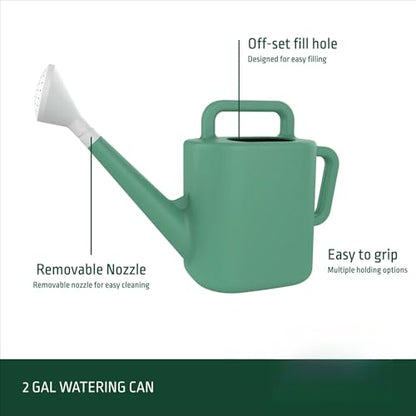 2 gal. Watering Can,Dual Top & Side Handles for Easy Carrying & Pouring