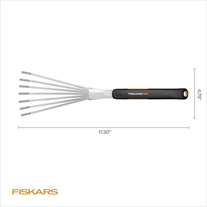 Fiskars Xact Hand Rake, Ergonomic Handle for Heavy Duty Gardening - size: Rake