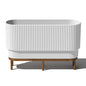 Veradek Demi Series Raised Long Planter - Wide Planter with Stand - color: White/Brown, size: 30 inch