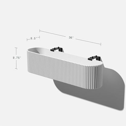 Veradek Demi Series Railing Planter - Round Window Box with Bracket - color: White, size: 36 inch