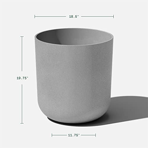 Veradek Mason Series Lima Planter - Large Round Outdoor Planter - color: Gray, size: 20 inches