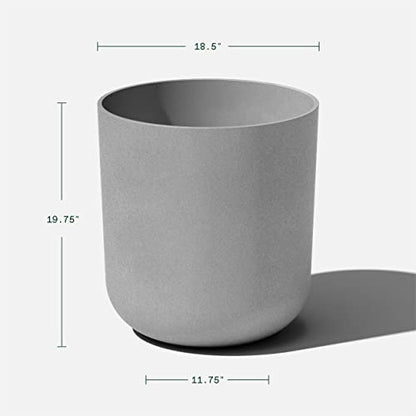 Veradek Mason Series Lima Planter & Drip Tray - Large Round Outdoor Planter - color: Gray, size: 20 inches - 2 Pack with Saucers