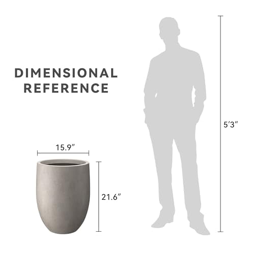 Kante Modern Home Minimalist 21.7" Tall Weathered Concrete Bullet Planter - color: Buff Concrete