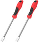 CHENGU 2 Pack Dandelion Weeder Tool with Handle, Polished Aluminum Alloy Weed Puller, Two-Pronged Fork Weeder Tool for Lawn Yard Farmland Gardening Transplant Plant