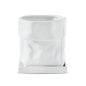 Nihow 6 Inch Ceramic Plant Pot with Drainage & Square Saucer, White - color: White, size: 6 Inch