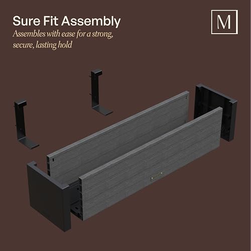 Mayne Vista 24in Rectangular Window Box Planter, Charcoal - size: 24in