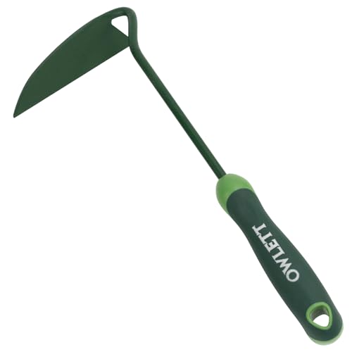 Japanese Weeding Sickle, Garden Hand Hoe Sickle Hoe with Ergonomic Rubber Handle, High-Hardness Carbon Steel Manual Weeder Tool for Weeding Cultivating Trenching Soil Loosening