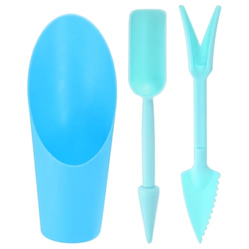 M METERXITY 1-Set Succulent Tools, Plastic 2-in-1 Mini Garden Shovel Hand Succulent Transplanting Tools Garden Shovel Transplant Trowel for Planting/Digging/Aerating/Sowing [Blue] - color: Blue