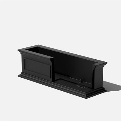 Veradek Brixton Series Window Box Planter - Rectangular Outdoor Planter - color: Black, size: 11"H x 11"W x 36"L - 2 Pack