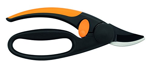 Fiskars Fingerloop Pruner Bypass P44, Cutting Diameter: 2 cm, Steel Blades with Non-Stick Coating, Length: 20 cm, Black/Orange, 1001534 - style: Bypass