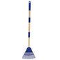 Kids Leaf Rake - 3-Section Adjustable Handle, Lightweight, Wood & Plastic, Small Garden Tool for Children (Blue) - color: Blue
