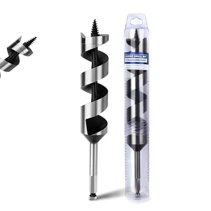1-1/2" X 9" Auger Bit for Wood, 38x230mm Hex Long Auger Drill Bit - size: 1-1/2" (38mm)diameter, style: 9 inch / 230mm Length