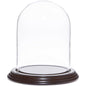 Plymor 4" x 5.25" Glass Display Dome Cloche (Dark Mahogany Veneer Base) - color: Dark Mahogany Veneer Base