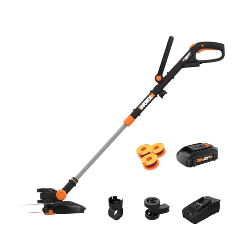 Worx 20V 12" 3-in-1 Cordless String Trimmer/Lawn Edger/Mini Mower, WG170.2 - style: 3 in 1 Trimmer w/(1) Battery & 2.0Ah Charger