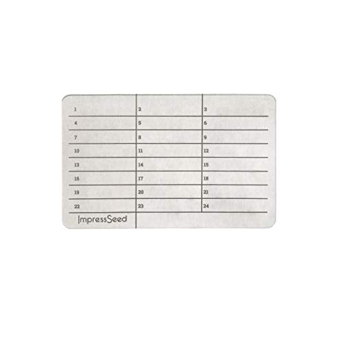 ImpressSeed Crypto Seed Storage Metal Plate, Aluminum (Silver Color) - color: Silver (Aluminum), size: Metal Stamp Plate