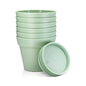 4 Inch Small Plant Pots 6 Pack, Plastic Plant Pots Indoor Saucer, Green - color: Green, size: 6 Pack-4in