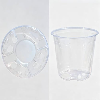 Clear Nursery Pots with Drainage, 3-9.6 in Plant Pot (18Pack 4/5/6/8in) - size: 18Pack 4/5/6/8in