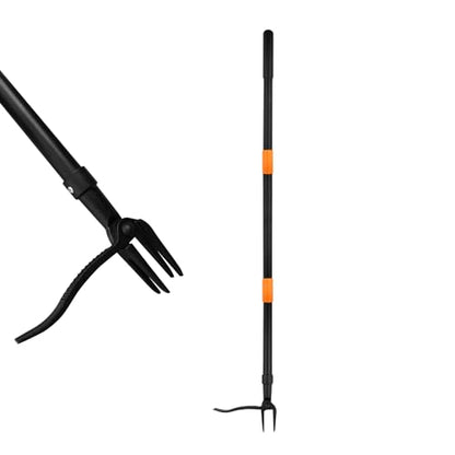 Weed Puller Tool, 4-Claw Stand Up Gardening Hand Weeding Tool with Adjustable 47.8" Stainless Steel Handle & 1035 Steel Head - Easily Remove Weeds Without Bending, Pulling, or Kneeling