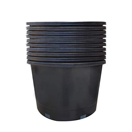 Nursery Pot 1 Gallon 1 Gal 2 Gal 3 Gal 5 Gal 7 Gal 10 Gal 15 Gal Nursery Container Injection Molded Pot Fit for Plants Soil Growers or Hydroponics (10,10 Gallon) - size: 10 Gallon
