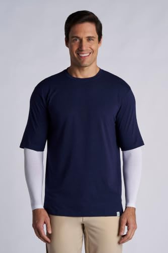 Coolibar Men's Sun Arm Sleeves - UPF 50+ Sun Protection - Navagio - color: White, size: Small-Medium