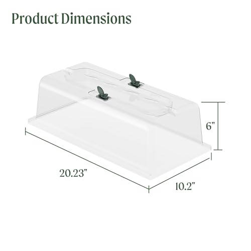Vego garden Seedling Dome Cover 10" x 20" Food-Grade PET Plastic with Drip Irrigation & Vented Airflow for Seeds Growing Starting, 4 Packs - size: 10" x 20", style: 4 Pack