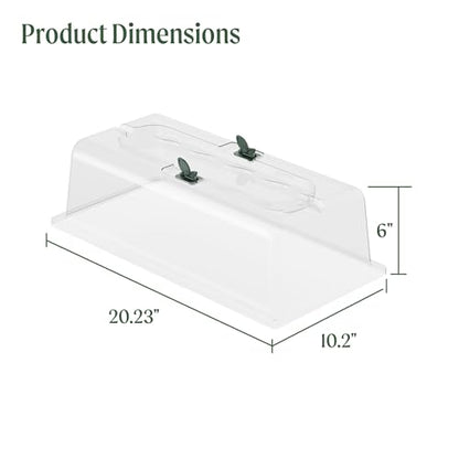 Vego garden Seedling Dome Cover 10" x 20" Food-Grade PET Plastic with Drip Irrigation & Vented Airflow for Seeds Growing Starting, 4 Packs - size: 10" x 20", style: 4 Pack