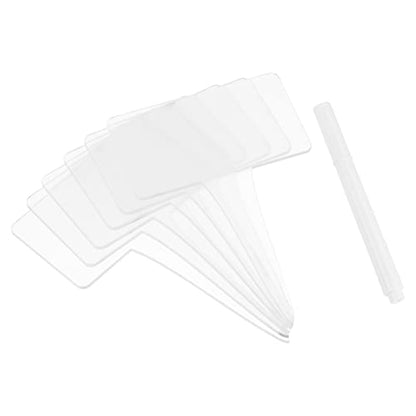 PATIKIL Acrylic Plant Tag Set, 12 Pack Reusable Rectangle, Transparent