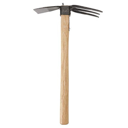 Japanese Forged Garden Hoe & Cultivator - Wooden Handle