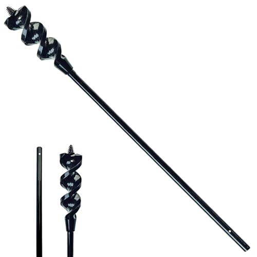 DECKRKAT 54" Flexible Installer Drill Bit - 1-1/4" Auger with Fish Eye Hole & Anti-Slip 3-Flat Shank for Wire Pulling Through Walls, Ceilings, Sidewalks. - size: 54X1-1/4"