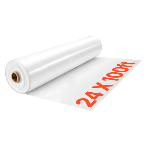 VEVOR Greenhouse Plastic Sheeting 24 x 100 ft 5 Mil Clear Polyethylene Film - size: 24 x 100 ft