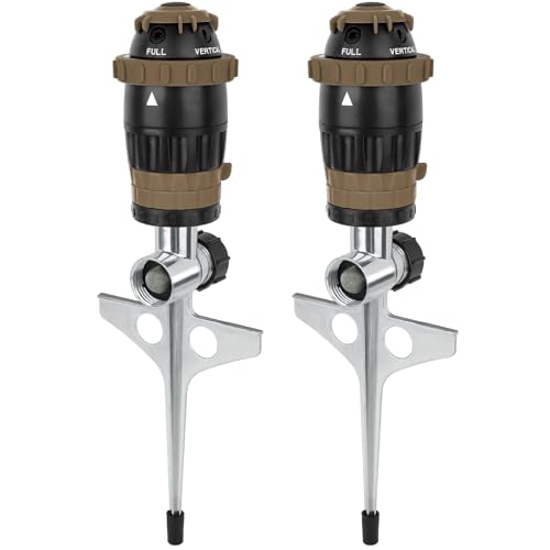 [2 Pack] RESTMO Gear Drive Sprinkler with Metal T-Spike Base,Brown - color: Brown, size: 2 Pack