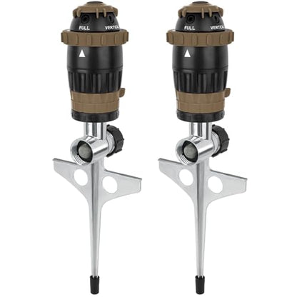 [2 Pack] RESTMO Gear Drive Sprinkler with Metal T-Spike Base,Brown - color: Brown, size: 2 Pack