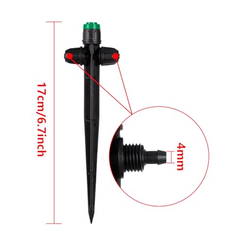 HUISUYTON 30 Pcs Drip Irrigation Sprayer Emitter for 1/4" Irrigation Tubing - size: 30Pcs Double Tube Sprayers