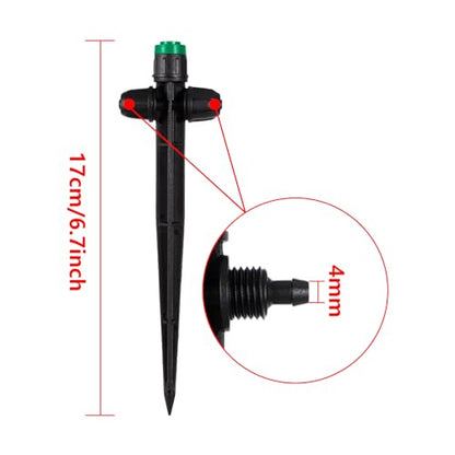 HUISUYTON 30 Pcs Drip Irrigation Sprayer Emitter for 1/4" Irrigation Tubing - size: 30Pcs Double Tube Sprayers