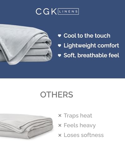 Cooling Blanket for Hot Sleepers - Cold Blanket Throw - Light Grey, 50 x 60 - color: 01 - Light Grey, size: Throw (50" x 60")