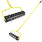 21" Rolling Lawn Aerator, 45 Preassembled Spikes, Only Needs 3-5 Minutes to Assemble, No Looseness, Good Package, 75" Long Handle with Quick Clip Connections, U-Shape Construction - Yellow. - size: Yellow
