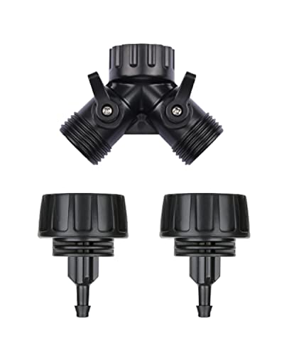 1/4 Inch Drip Irrigation Tubing to Faucet Hose 2 Way Y Splitter - size: 3/4" to 1/4" Y Tubing Splitter