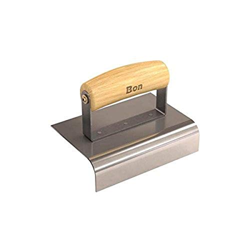 Bon 12-447 6-Inch by 4-Inch Stainless Steel Concrete Sidewalk Edger with 3/4-Inch Radius and 1-1/2-Inch Deep Wood Handle - size: 3/4" x 1 1/2" Depth, style: Wood Wave Handle