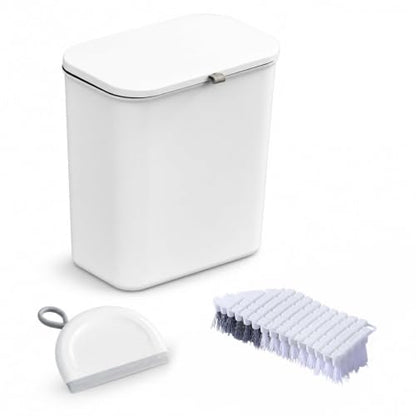 Kitchen Cleaning Set - Wall Mount Trash Can - Mini Squeegee - Grout Brush