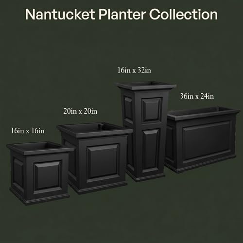 Mayne Nantucket 20in Self-Watering Square Planter, White - color: White