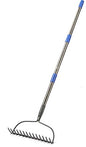 Garden Rake, 5 FT Metal Rake for Lawns Level Head Rakes with Stainless Steel Handle for Loosening Soil