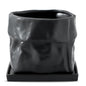 Nihow 8 Inch Ceramic Plant Pot with Drainage & Square Saucer,Black - color: Black, size: 8 Inch