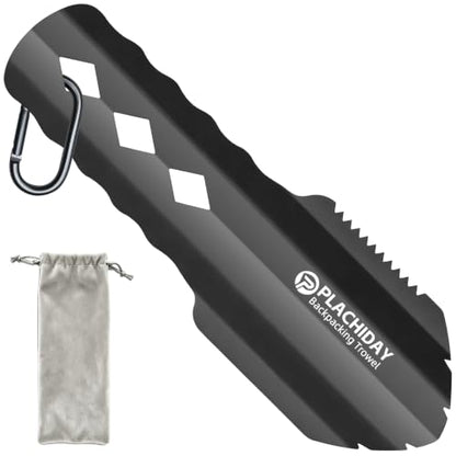 Ultralight Backpacking Trowel, Aluminum Camping Shovel, Black - color: Black, size: size3