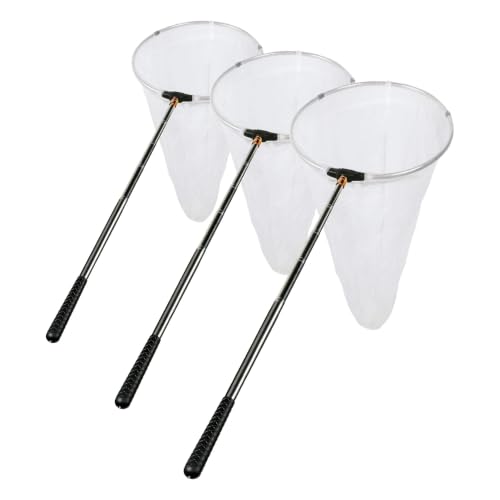 RESTCLOUD Insect and Butterfly Net with 12" Ring, 24" Net Depth, Handle Extends to 59 Inches - size: 12" Ring, 59" Handle (Pack of 3)